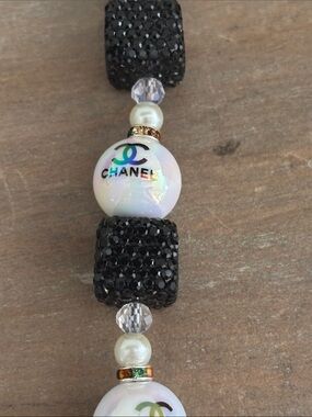 Designer Inspired Rhinestone Bag Charm 7 inches
